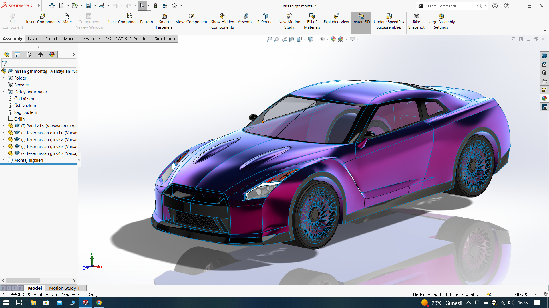 nissan GTR汽车空壳模型